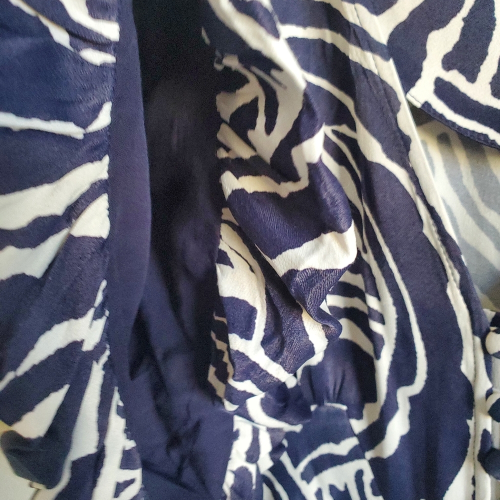Anthropolgie Navy Blue White Zebra Pattern Plus Size Womens Dress - Picture 5 of 16
